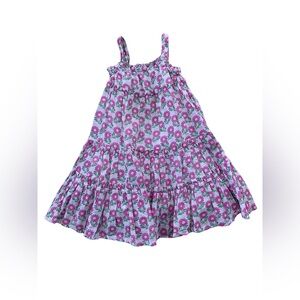 Mini Boden Size 3-4 Years Primrose Pink Floral Tiered Twirl Ruffle Tank Dress